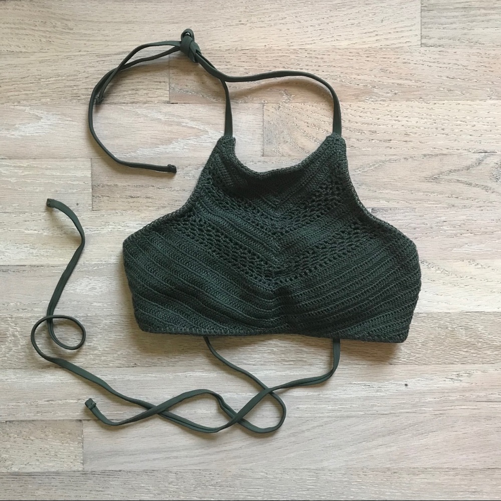 High Neck Crochet Bikini Top